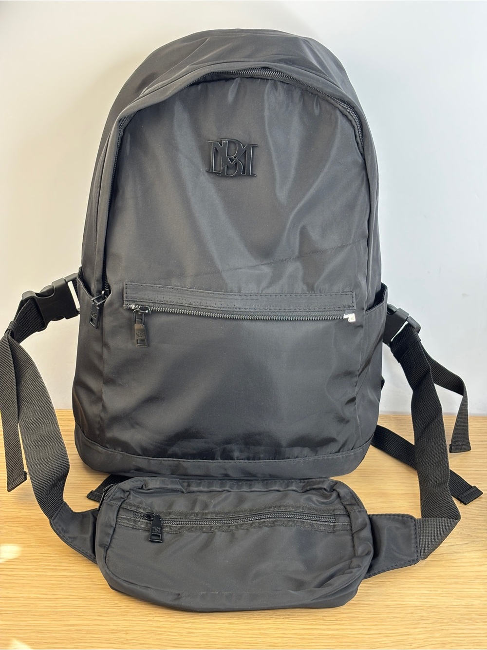 Badgley Mischka Black Nylon 2-in-1 Backpack with a Detachable Fanny Pack NWT